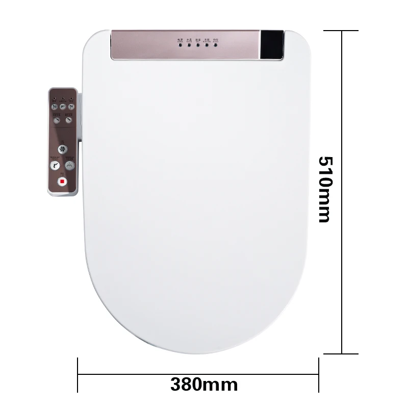 KOHEEL LCD 3 Color Intelligent Toilet Seat Elongated Electric Bidet Cover Smart Bidet Heating Smart Toilet Seat - Цвет: Rose Gold-Side