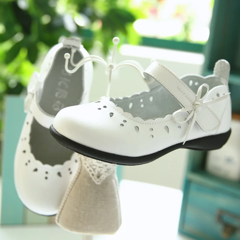 Новая модная детская обувь танцевальная обувь для девочек детская обувь из натуральной кожи обувь принцессы для девочек sx1331 - Цвет: Белый