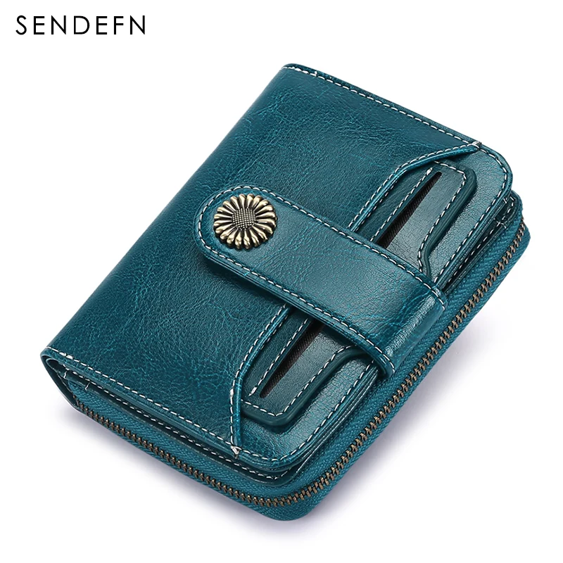 SENDEFN الاتجاه محفظة الإناث النساء المحفظة محفظة صغيرة جودة محفظة نسائية للعملات المعدنية النساء زر محفظة جودة زهرة الأجهزة 5185H-75