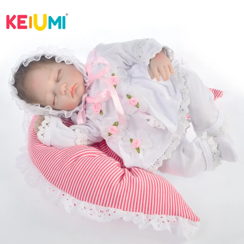 

Lovely Close eyes 17 Inch Soft Silicone Vinyl Reborn Baby Dolls Realistic Newborn Toddler 43 cm Stuffed Doll For kids Playmates