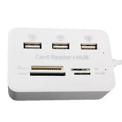 3 Порты USB 2.0 концентратор Multi-Card Reader для SD/MMC/m2/MS mp-все В одном (белый)