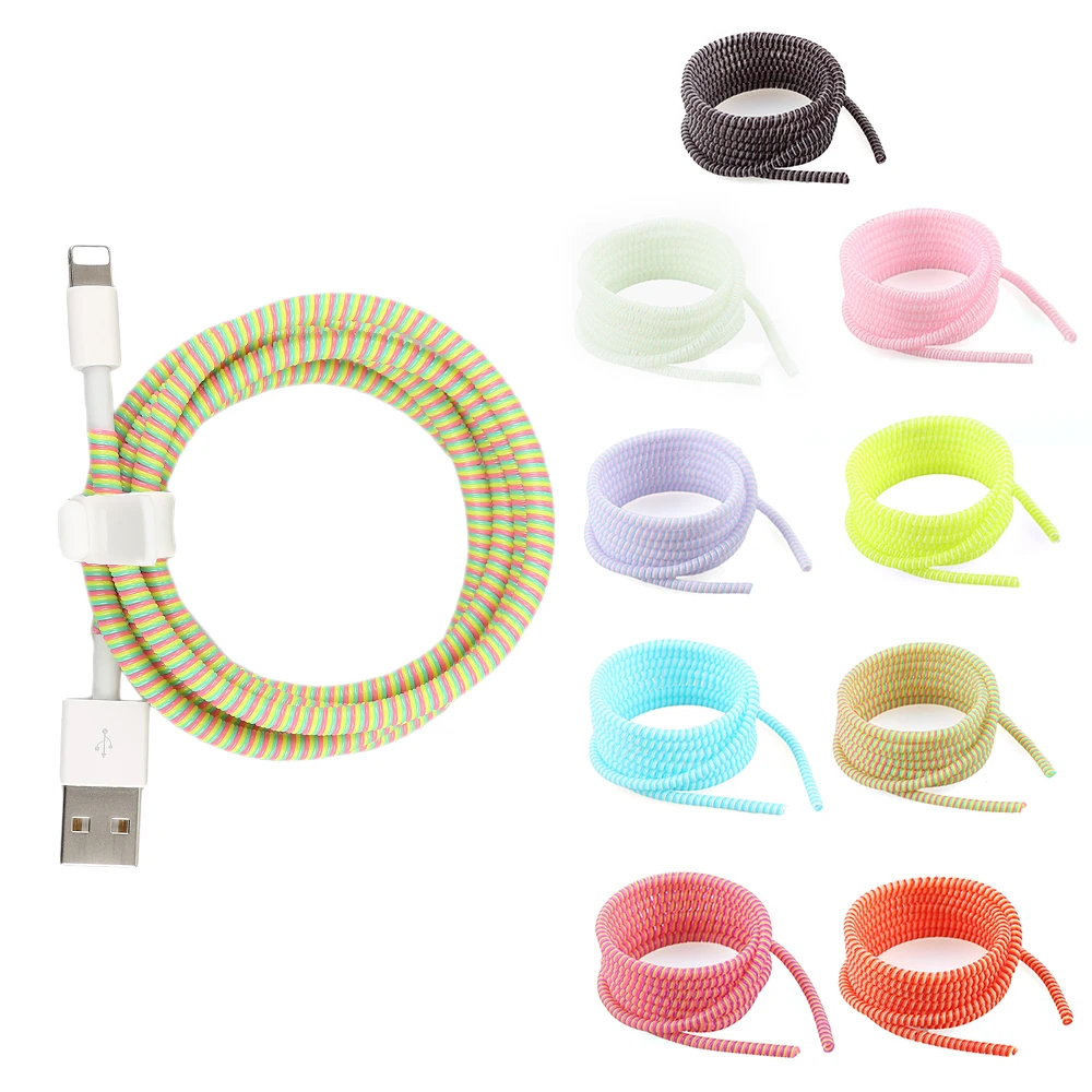 

1.4M USB Charging Data Line Cable Protector Wire Cord Protection Wrap Cable Winder Organizer For iPhone For Xiaomi 8 Colors