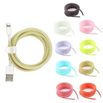 

1.4M USB Charging Data Line Cable Protector Wire Cord Protection Wrap Cable Winder Organizer For iPhone For Xiaomi 8 Colors