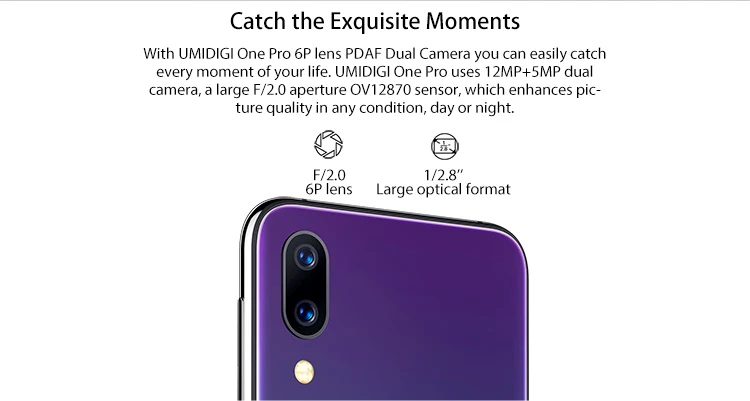 UMIDIGI UMI ONE PRO 4GB RAM 64GB ROM Helio P23 MTK6763 2.0GHz Octa Core 5.9 Inch Incell HD+ Full Screen Dual Camera Android 8.1 4G LTE Smartphone