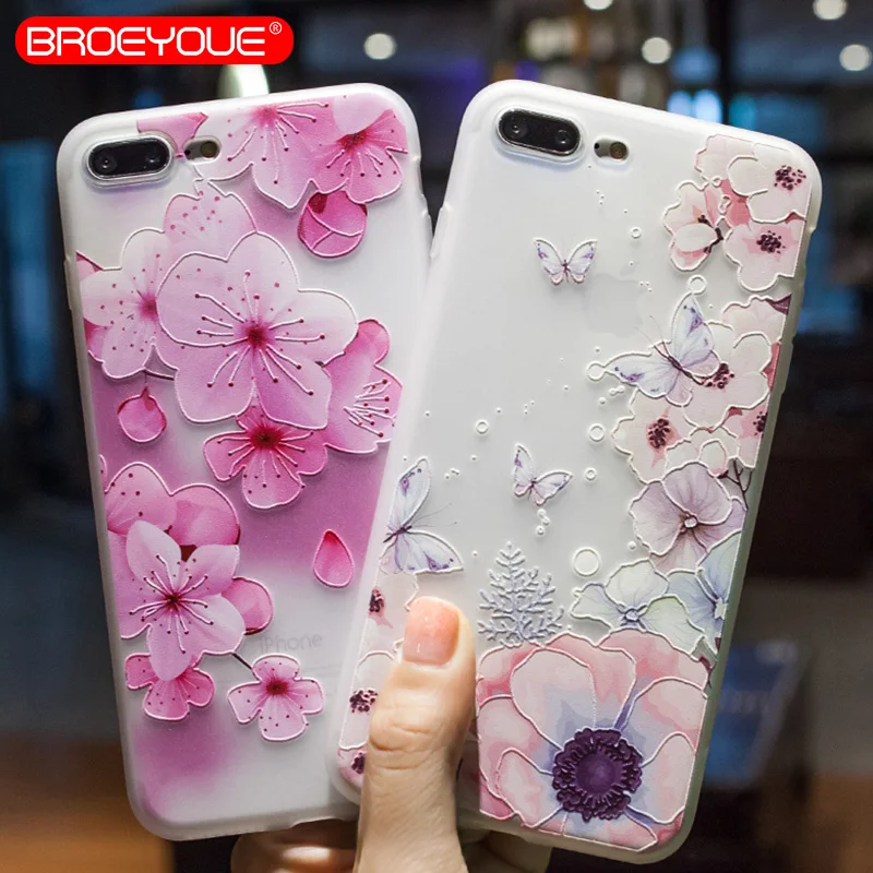 

BROEYOUE Relief Flower Case For Huawei Honor 6X 9 Ultra Thin Matte Phone Case For Huawei Nova 2 Plus Silicone Cases Back Cover