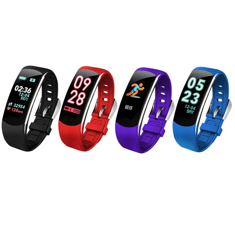 

Waterproof Smart Bluetooth Bracelet C4 0.96" Large Curved Surface Color Screen Sport Bracelet Blood Pressure Heart Rate Monitor