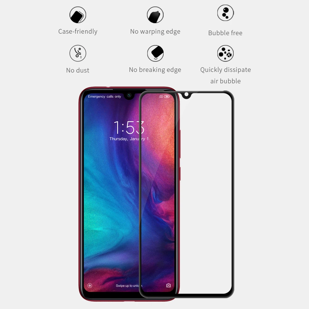 Redmi Note 7 Защитное стекло для экрана Nillkin XD CP+ Max полное покрытие клеем защита для экрана закаленное стекло для Redmi Note 7 Pro