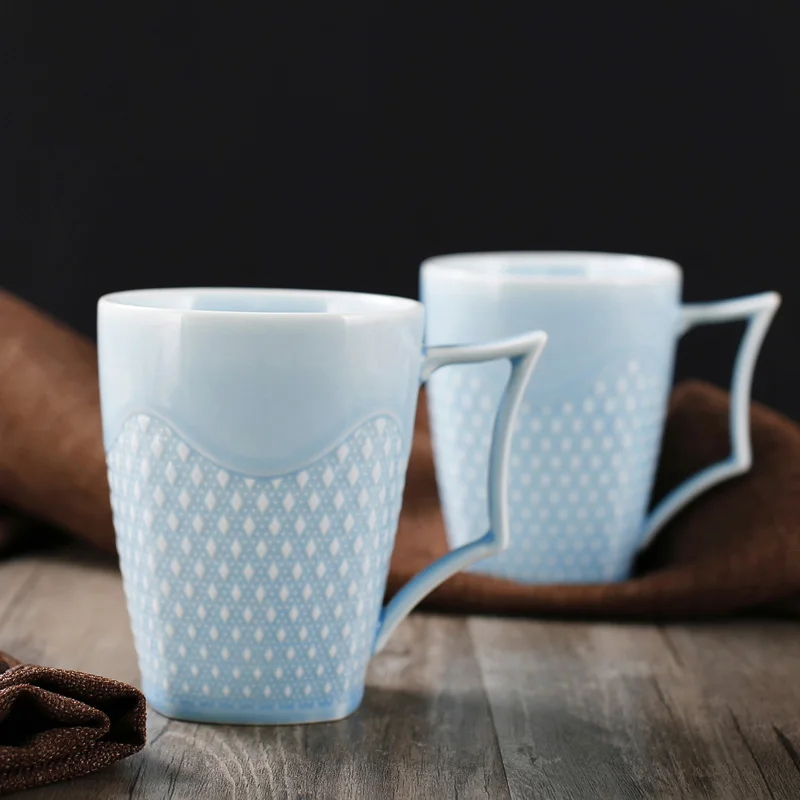 Современная короткая стильная элегантная чашка из твердого английского фарфора с гравировкой для чая/кофейной чашки