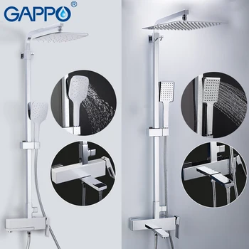 

GAPPO Shower system brass bathroom shower set wall mounted massage shower head chrome bath mixer rainfall bathroom shower mixers
