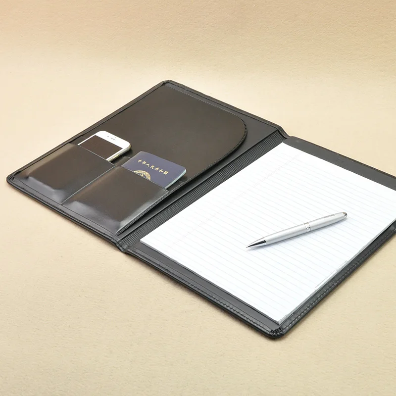 

high level PU leather file folder a4 conference document organizer with filofax refillable travel journal planner notebook 1187