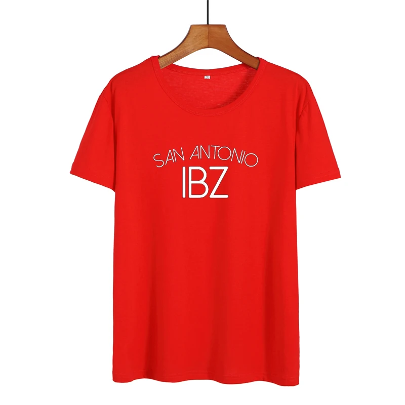 

Ibiza IBZ T-shirt 2018 Summer New Hipster Gamer Letters Tshirt Women's Crewneck Cotton Short Sleeve Tops Black White T Shirt