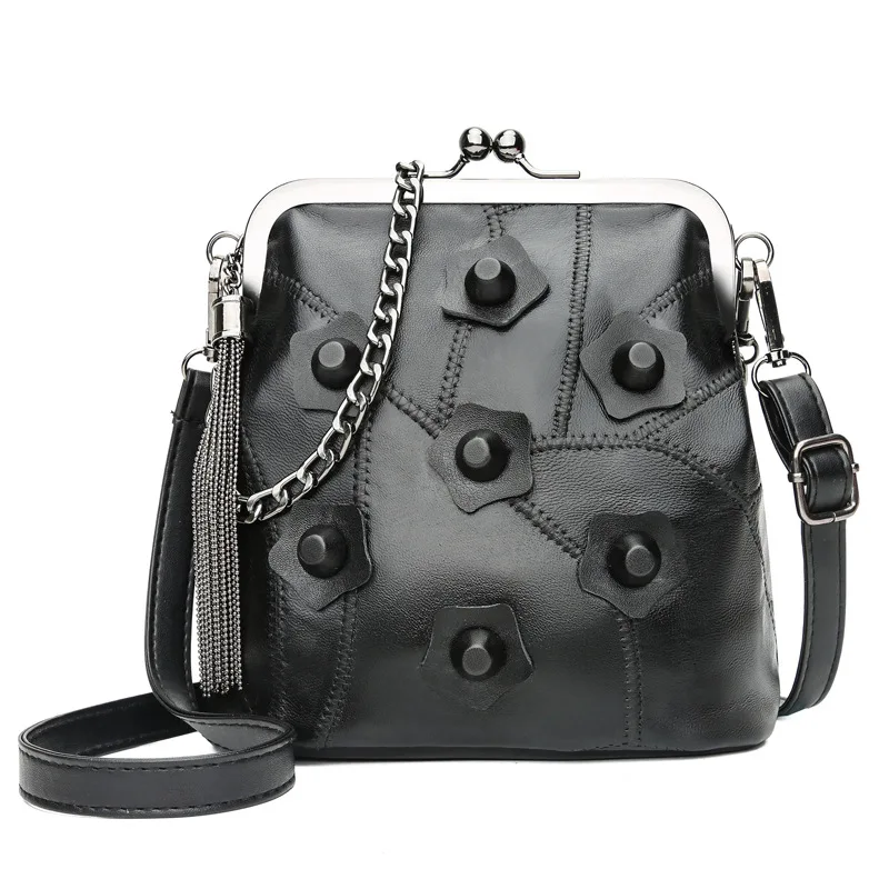 

Women's Shoulder Bag 2018 Summer New Leather Handbags Fashion Stitching Sheepskin Handbags WH113
