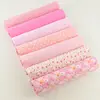 Nuevo Rosa Floral patrón bastante Color rosa claro de 7 unids/lote tela de algodón Patchwork liso de Casa cortina textil ► Foto 3/4