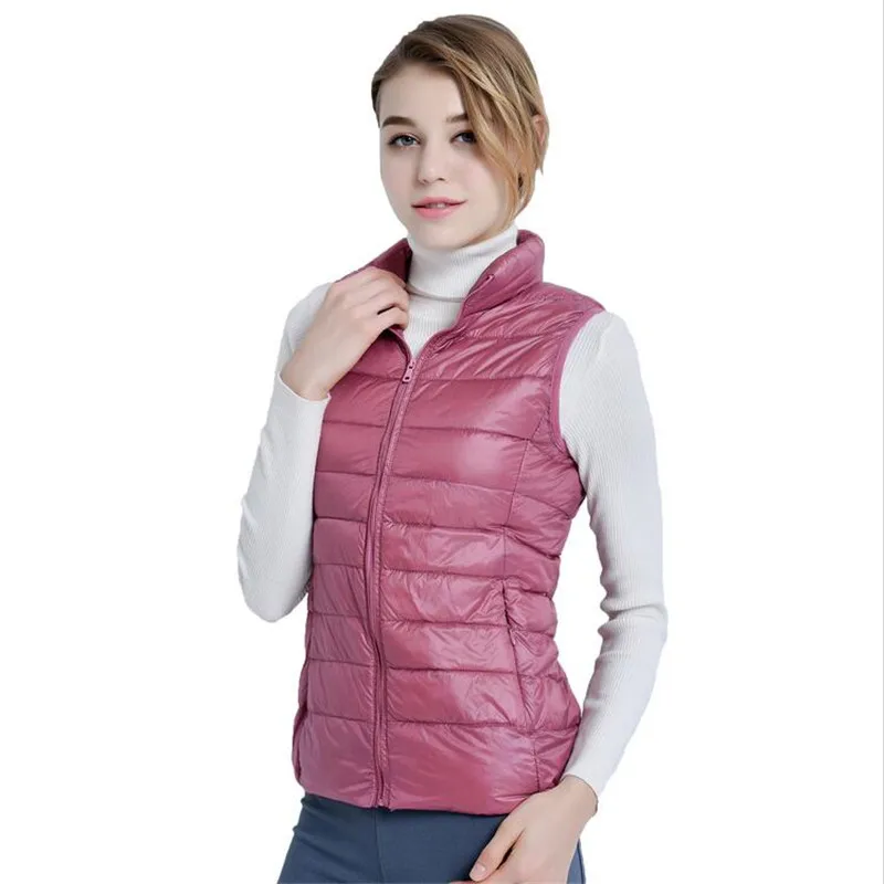 

Autumn Down Vest Women Sleeveless Coat UltraLight White Duck Down Vest Female Winter Casual Slim Warm Waistcoat Windproof Jacket