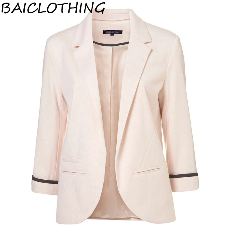 BAICLOTHING модные Для женщин s Slim Fit Blazer куртки зубчатый длинным рукавом Блейзер Для женщин для отдыха костюм XS размеры s m l xl XXL 9 Цвета