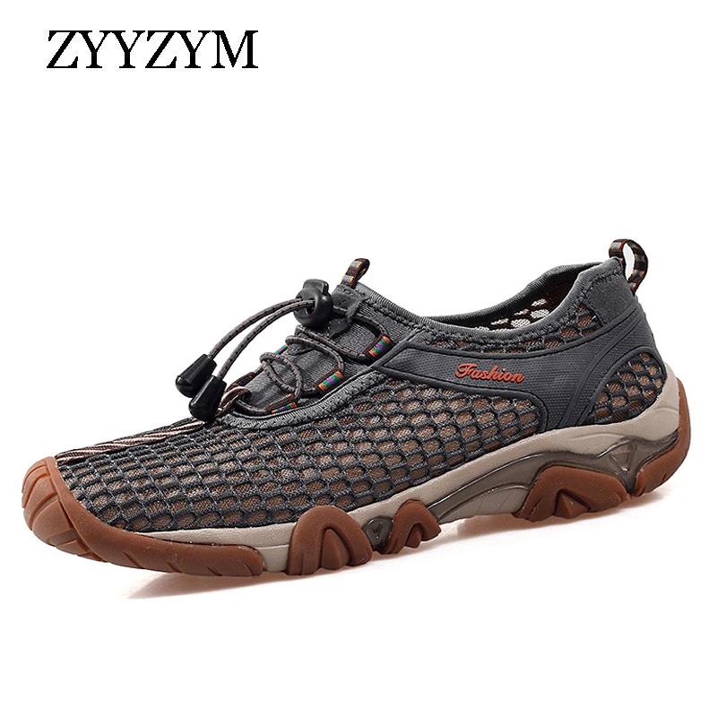 

ZYYZYM Men Casual Shoes Mesh Summer Shoes For Men Adult Breathable Light Outdoor Walking Fashion Sneakers Footwear EUR 38-45