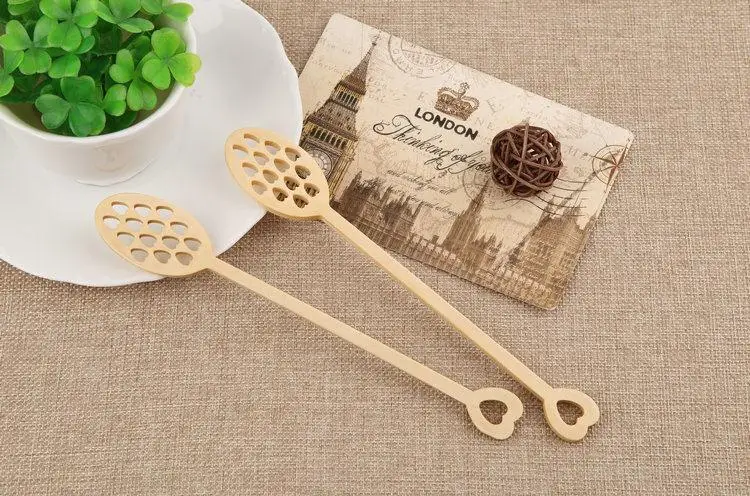 

Wood Honey Dipper Stick Cute Heart Shape Honey Server Stirrer Long Handled Honey Spoons Mixing Bar Spoons Kitchen Gadgets SN030