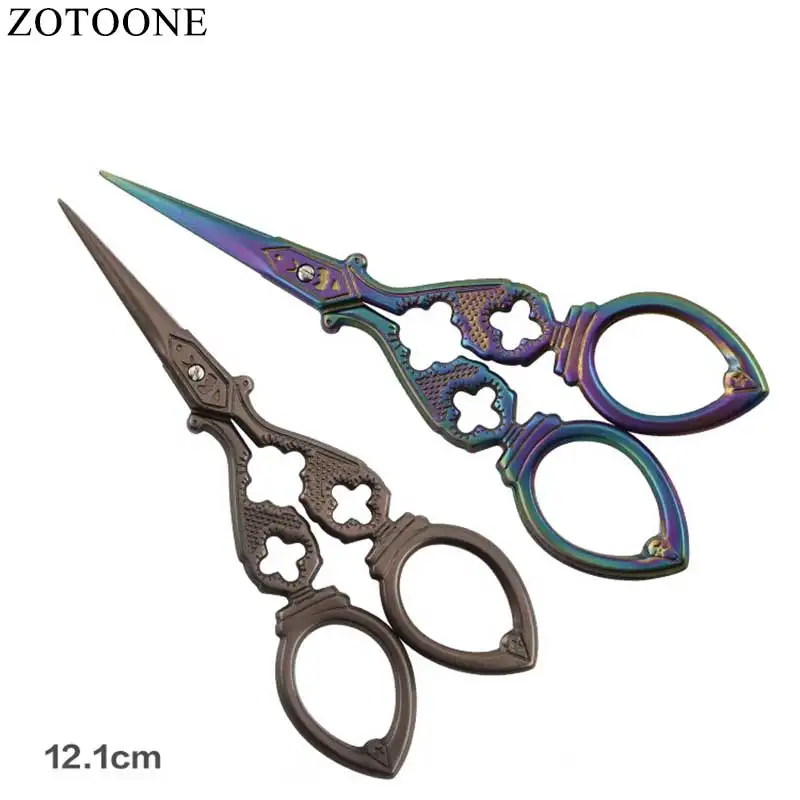 ZOTOONE Vintage Makas Steel Zigzag Mini Scissors Tailor Antique Craft