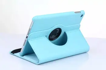 

10pcs/lot Litchi 360 Degree rotating with stand PU leather cover case for apple ipad mini 1 2 3 4 5 pouch cover case