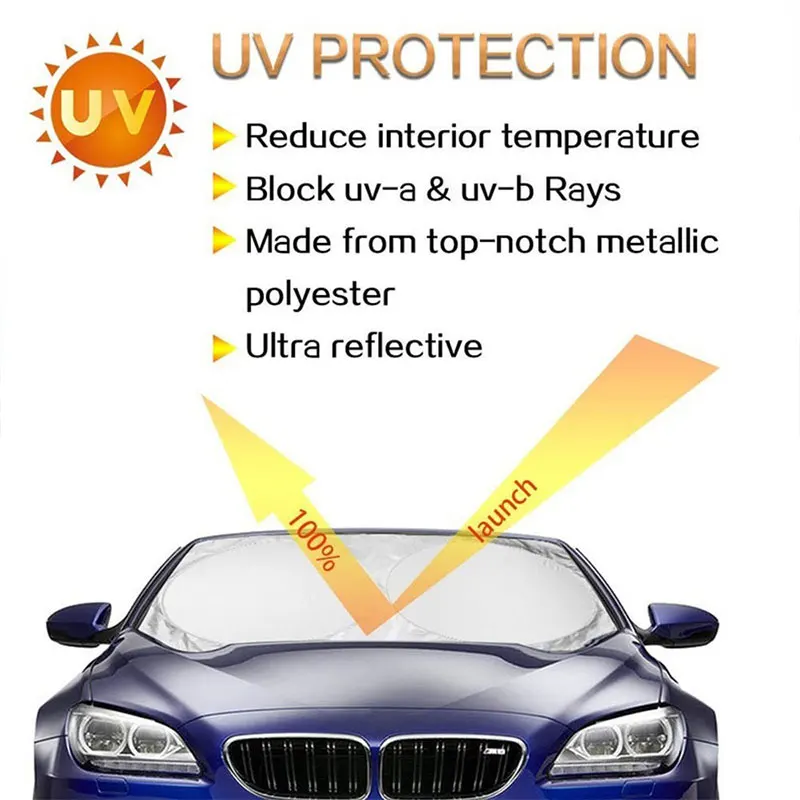 

190*90 Car SunShade SunShade Windshield Auto Sun Visor Large Window Covers Silver