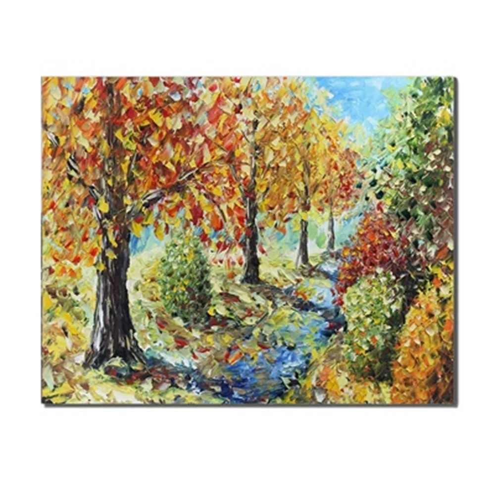 

Frameless Abstract Tree Forests Green Simple Scene Canvas Prints Wall Oil Painting Creative Artworks Unique Gifts For Home Decor