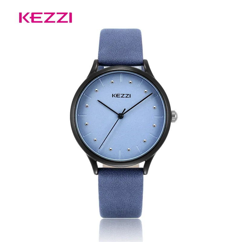 KEZZI женские часы Reloj Топ Роскошные простые круглые черные коричневые стильные Montre