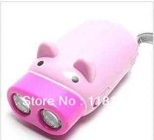 Double-sided lovely Zhushou pressure double flashlight and environmental hand-cranked | Лампы и освещение