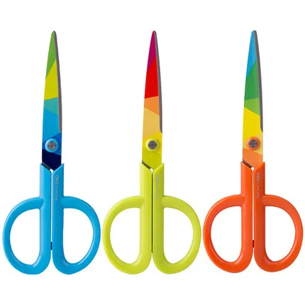 

stainless steel colorful handcraft scissors high quality multiuse scissors for school and office Deli 6062