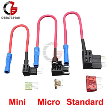 

12V Car Fuse Holder Micro Mini Standard ATO ATC ATM APM TPA Additional Circuit Auto Vehicle Fuse Base Holder with 10A Blade