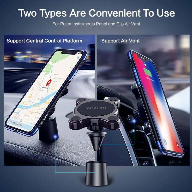 FLOVEME المغناطيسي سيارة شاحن لاسلكي الهواء تنفيس لوحة GPS حامل حامل شحن سريع لل فون XS ماكس XR X سامسونج s10 زائد
