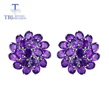 natural gemstone amethyst good clasp earring with 925 sterling silver jewelry simple classic elegant design for women fine gift natural gemstone amethyst good clasp earring with 925 sterling silver jewelry simple classic elegant design for women fine gift
