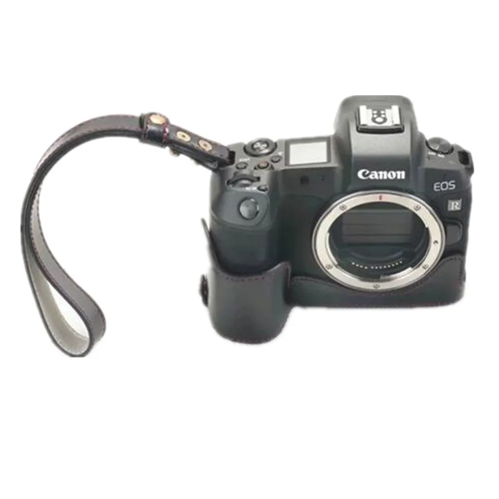 PU Leather Half Camera Case for EOS R Bag Cover base Protective Bottom