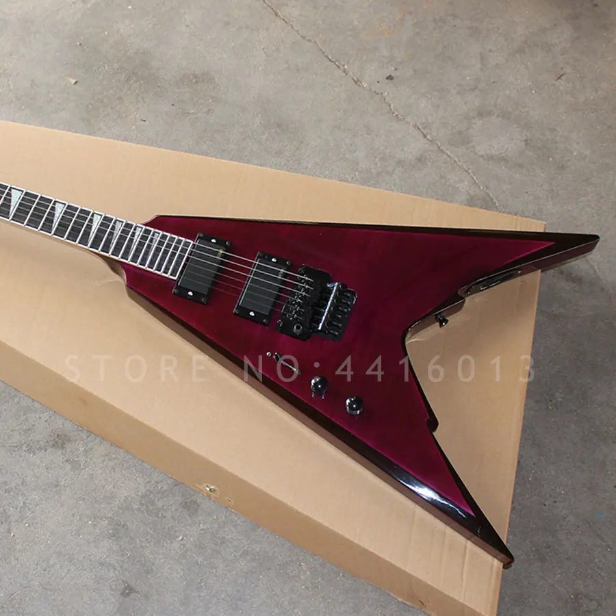 SHENGQUE factory custom JACKSON flying V electric guitar with ebony