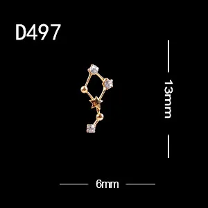 TSZS 10 шт./лот специальный дизайн 12 Созвездие форма дизайн ногтей украшения своими руками сборный горный хрусталь ювелирные изделия металлические аксессуары - Color: 10pcs D497