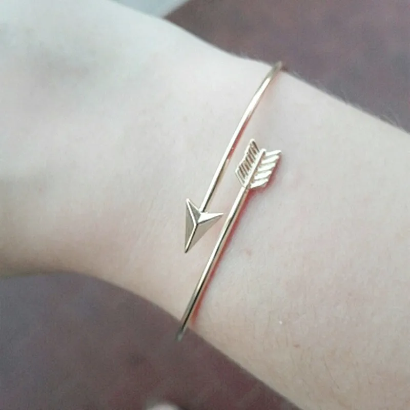 L152 New Fashion Bijoux Pulseiras Statement Gothic Punk Charm Open Adjustable Arrow Cuff Bracelets Bangles Women Jewelry Gift bangle bracelet
