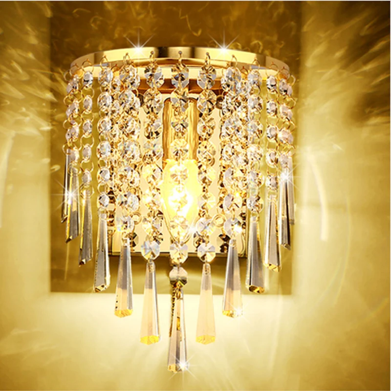 Simple modern crystal wall lamp bedroom, bedside LED wall lamp living room sofa background wall lamp Villa Hotel staircase light Simple modern crystal wall lamp bedroom, bedside LED wall lamp living room sofa background wall lamp Villa Hotel staircase light