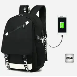 Индивидуальная простая сотня Рюкзак Новая usb зарядка Наплечная Сумка; трендовая школьная сумка для студентов колледжа A82