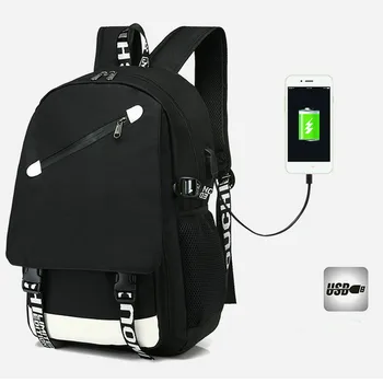

Personality Simple Hundred Backpack New USB Charging Shoulder Bag Trend College Student School Bag A82