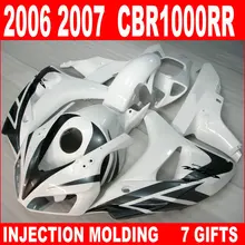 Popular white black for HONDA cbr 1000 rr fairings ABS plastic fairing CBR1000RR kits 06 07 cbr 1000rr motorcycle KGB85
