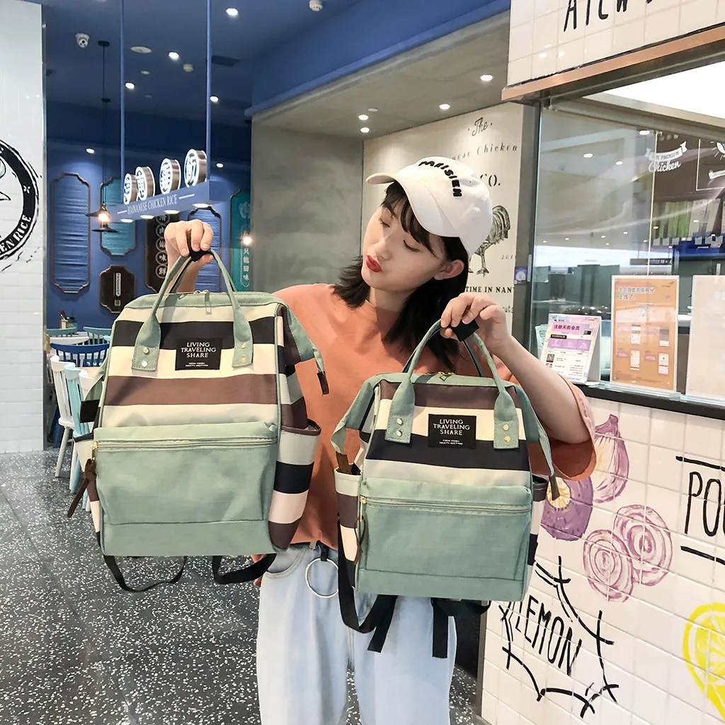 Aelicy, 2 размера, женский рюкзак, Холщовый, в полоску, с соединением, сумка для ноутбука, для колледжа, для путешествий, рюкзак для девочек, рюкзак, Mochila Feminina