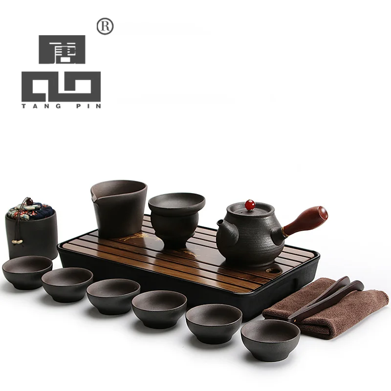 TANGPIN черная глиняная посуда Японский керамический заварочный чайник чайная чашка для пуэр чайный горшок набор японский чайный сервиз фарфор