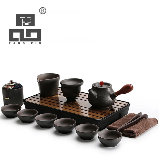 Tangpin Black Crockery Anese Ceramic Teapot Kettle Tea Cup For Tangpin Black Crockery Anese Ceramic Teapot Kettle Tea Cup For Puer Pot Set