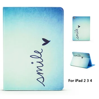 

Smile From Heart Pattern PU Leather Full Body Case with Stand for iPad 2 3 4