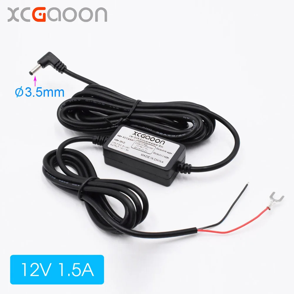 XCGaoon 3,5 мм порт автомобильное зарядное устройство DC преобразователь модуль DC 12 В 24 В до 12 В 1.5A подходит радар детектор, DVR камера длина кабеля 3,5 м 11 футов