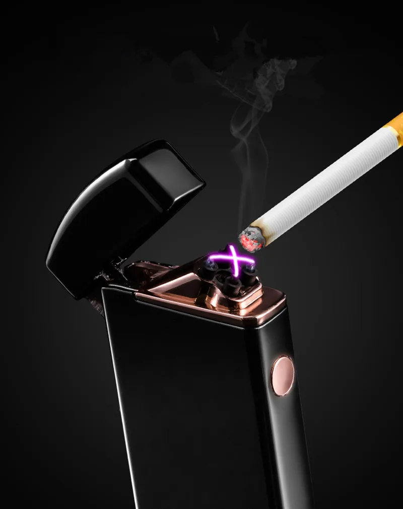 Newest Lighter Dual Arc Cigarette Plasma lightet Recharge Windproof