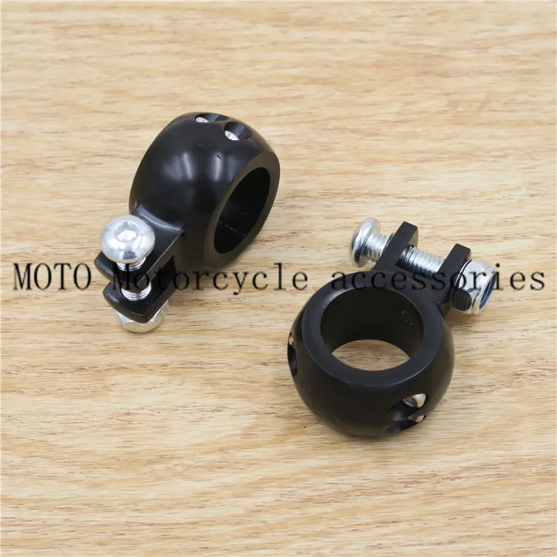 Black Chrome 32mm Crash Bar Engine Guard Foot Peg Clamps Mounts CNC Billet For Honda For