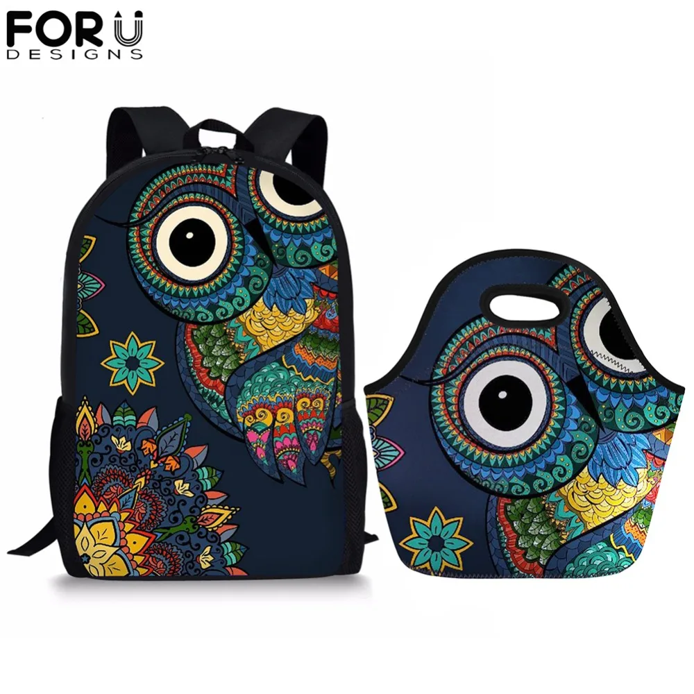 

FORUDESIGNS Children School Bags Sets for Girls Boys Owl Printing Teenager Simple Primary Backpacks Students Satchel 2019