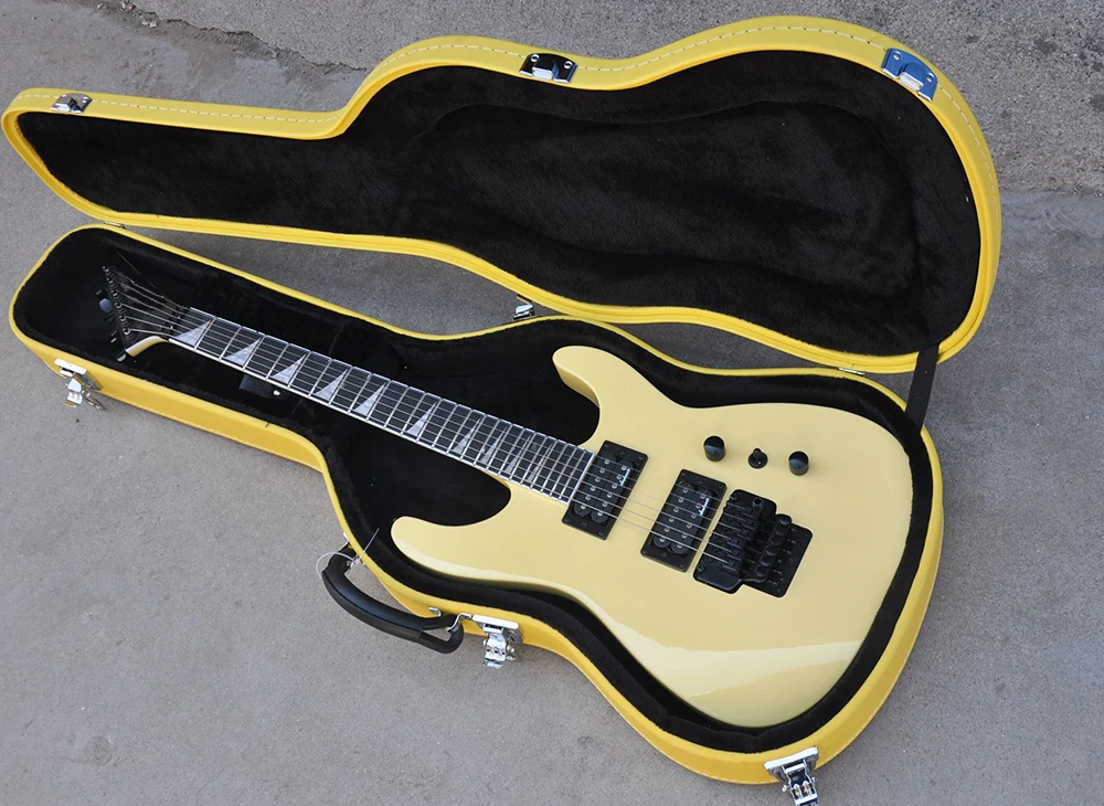 factory wholesale yellow electric guitar with humbucker pickups,Tremolo