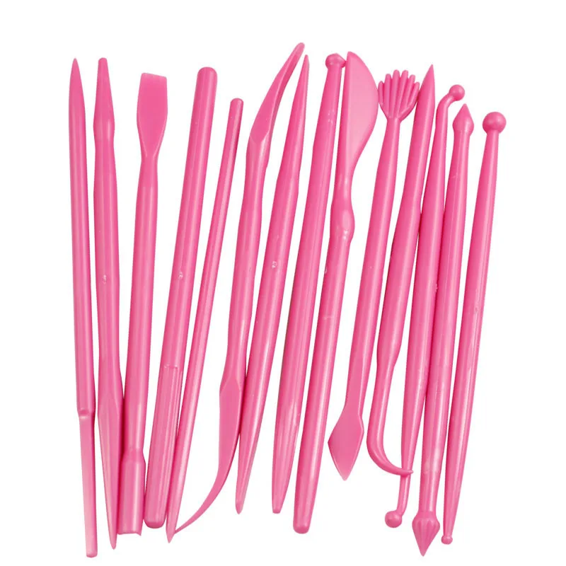 

Cake Carved Group 14pcs Pink Fondant Cake Sugar Flower Sculpture Group Shaping Baking DIY Tools Mold