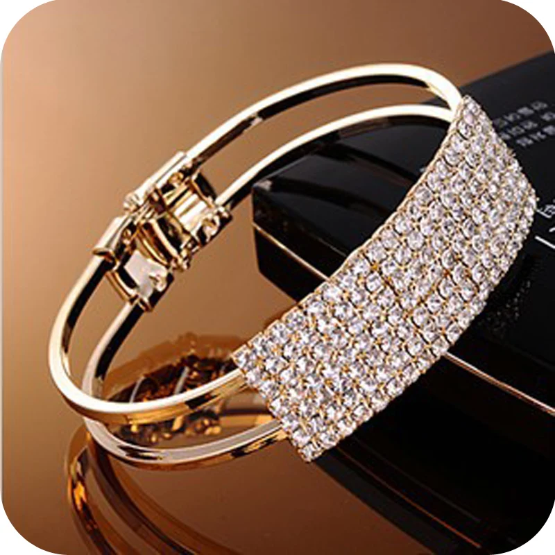

Fashion Jewelry Crystal Bridal Bracelet Full Stars Babysbreath Bangle For Women